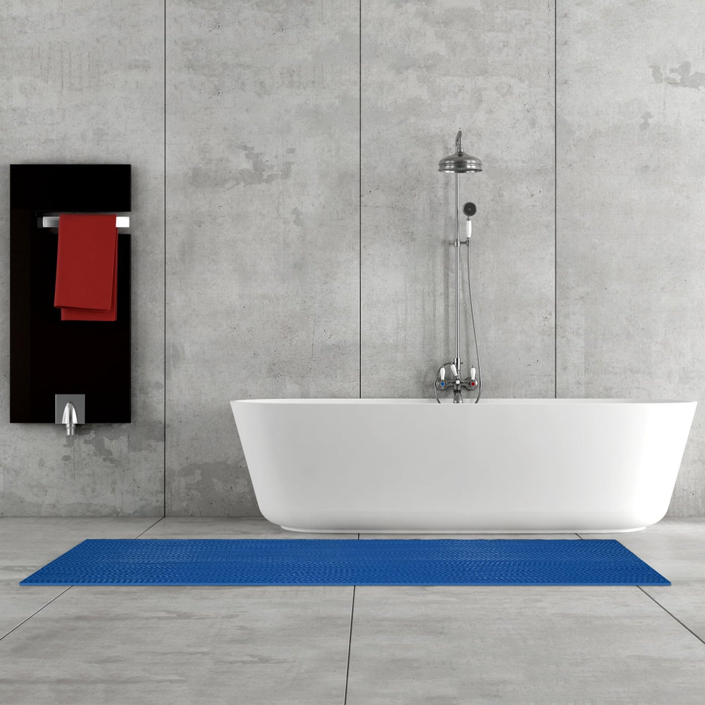 foriy 4'x10' Drainage Floor Mat - Non Slip PVC Mesh Hollow Mat, 1/5" Thick for Commercial Kitchen, Pool, Bathroom, Restaurant, Garage - Wet Area Anti Fatigue Mat (Blue, 4'x10')