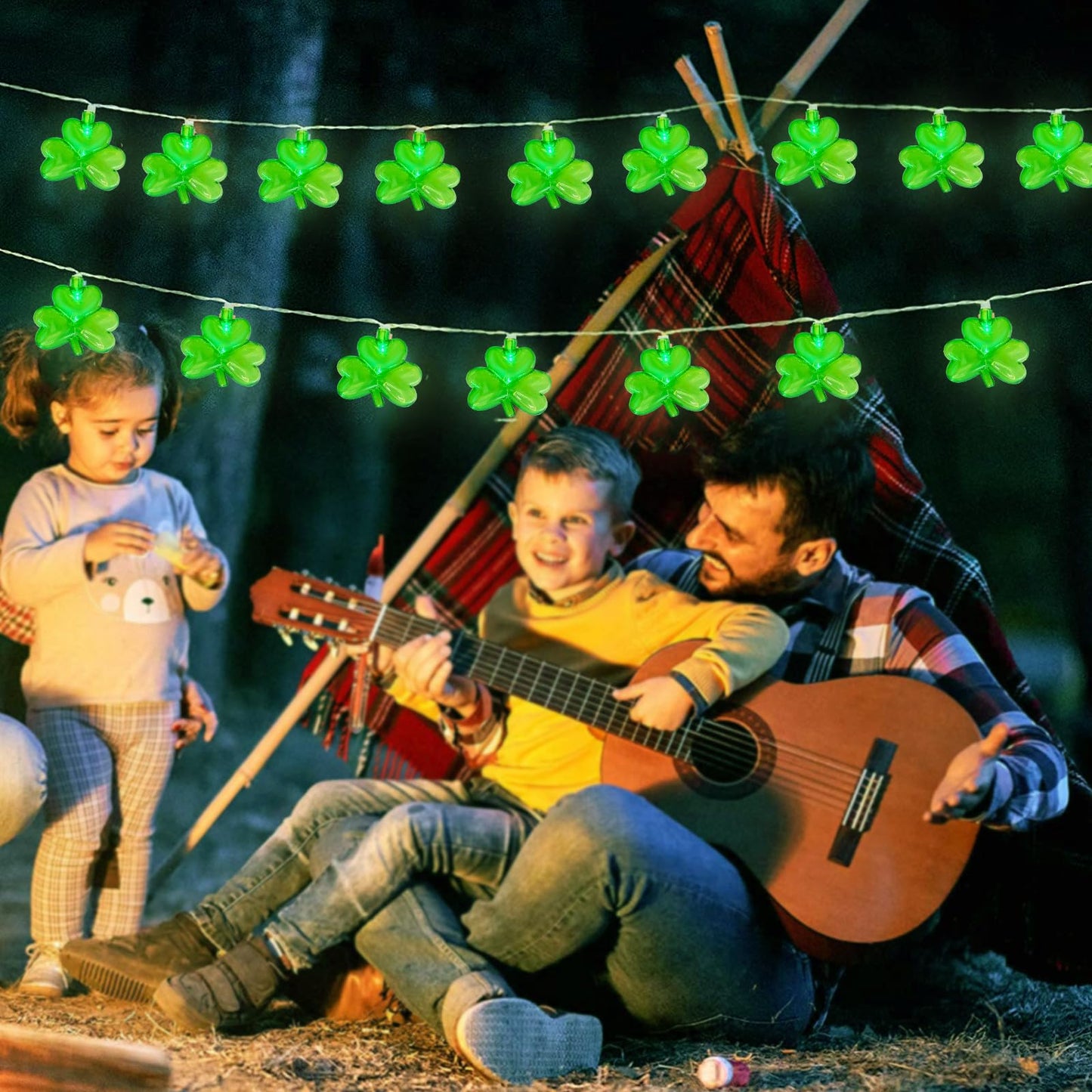 LED Shamrock String Lights Outdoor, 8.5Ft St. Patrick's Day Decorations Lights with 10 Green Clover Light, Plug in Shamrock Fairy Light for Indoor Outdoor St. Patrick's Day Party Irish Window Garden
