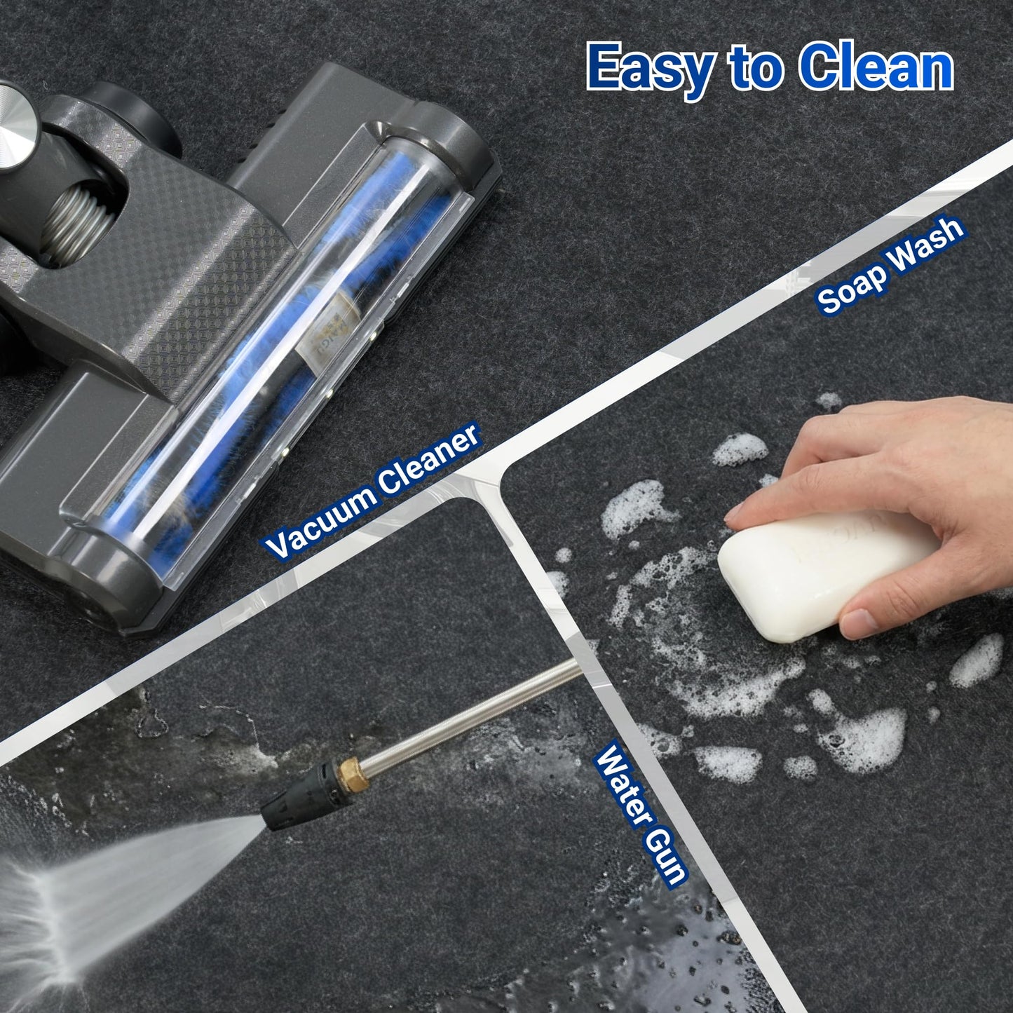 FLEXIMOUNTS 17' x 8' Garage Floor Mat Oil Spill Mat, Waterproof Garage Flooring for Cars & SUVs,Absorbent, Slip-Resistant, Quick Dry Carpet Fabric(Includes Double Sided Tape)