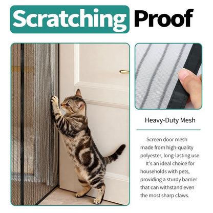 CLOPOMIC Magnetic Screen Door 36x80 Inch, Heavy Duty Door Screen Mesh with Magnetic Closure, Easy Install Hands-Free Screen for Sliding & Front Door, Pet & Kid Friendly, Keep Bugs Out