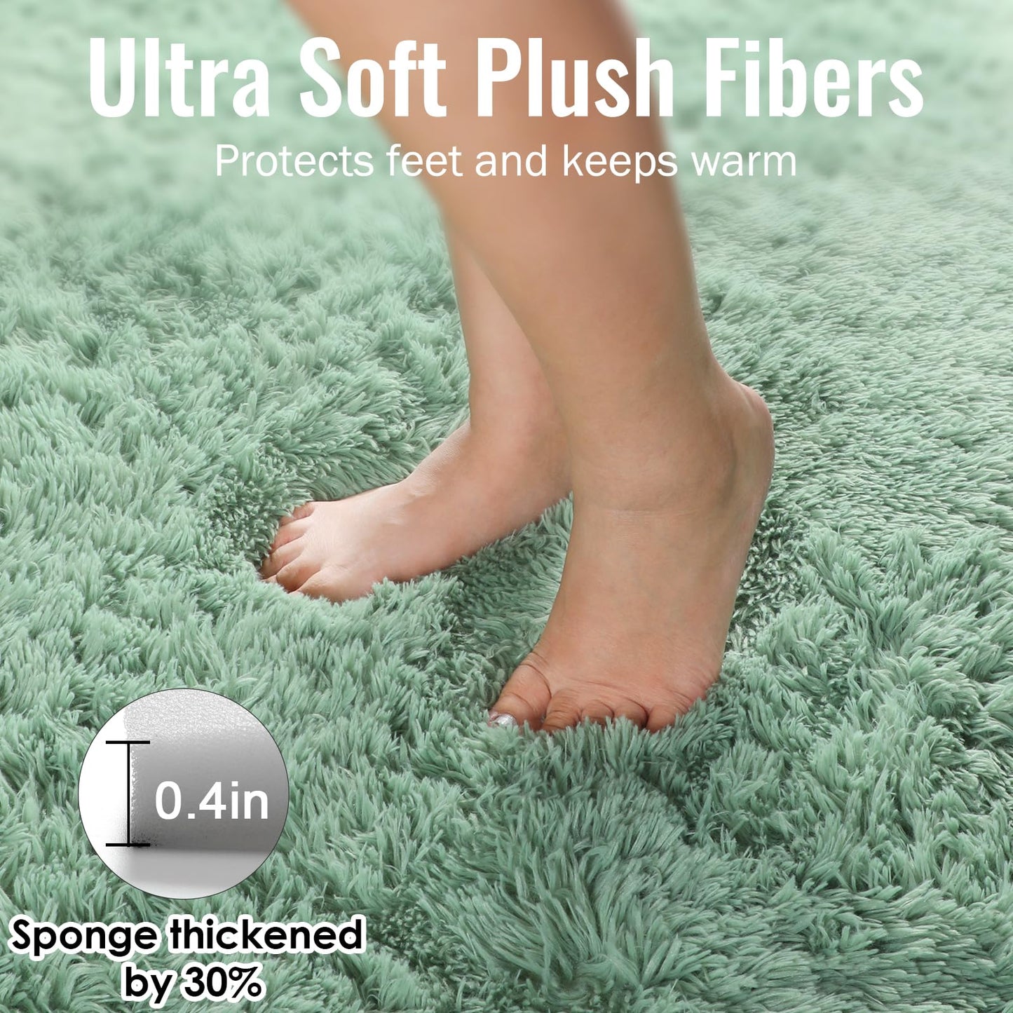 PAGISOFE Sage Green Rugs for Bedroom, 4x6 Ft Rectangle Fluffy Rug Plush Fuzzy Carpet for Kids Room, Green Rug Home Decor Aesthetic,Non-Slip Indoor Rugs for Nursery Room Decor Girls Boys