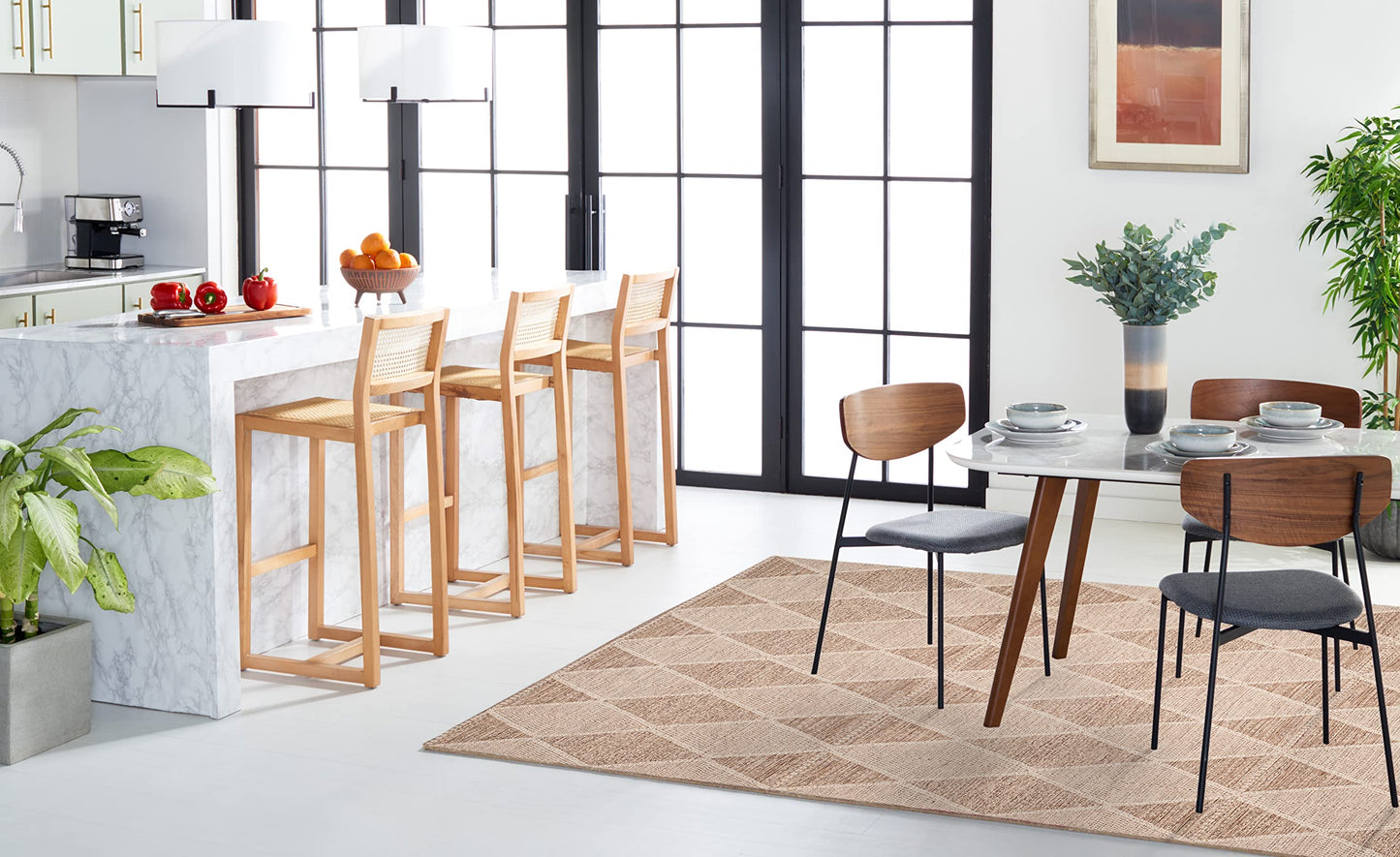 SAFAVIEH Montauk Collection Area Rug - 10' x 14', Beige, Handmade Cotton, Ideal for High Traffic Areas in Living Room, Bedroom (MTK822E)