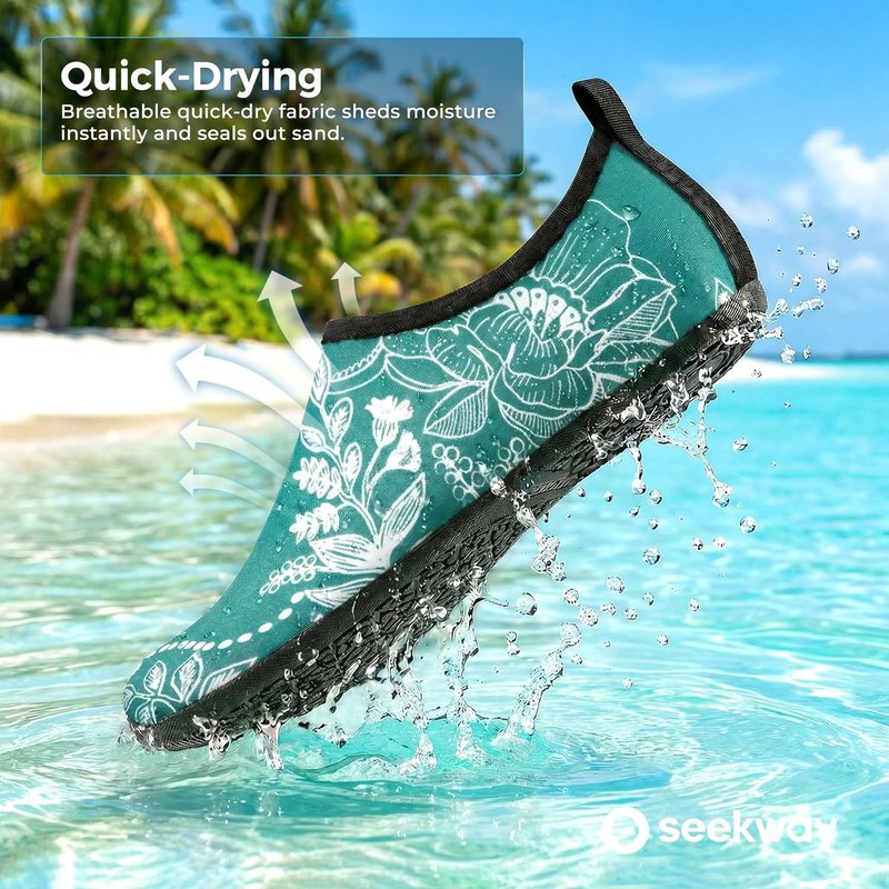 Water Shoes for Men & Women - Quick-Dry Aqua Socks, Non-Slip Barefoot Design | Black