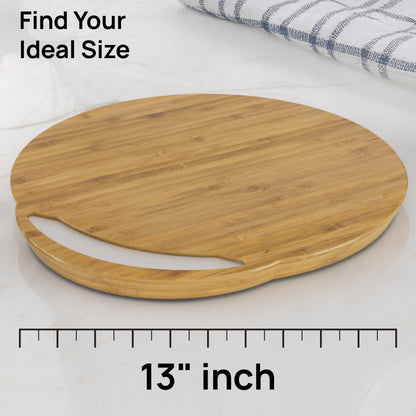 Ibyx Elegant Round Sliding Tray for Your Pressure Cooker, Air Fryer & Heavy Kitchen Appliances - Sturdy, Slides Easily from Under The Cabinet (Natural, 13”)