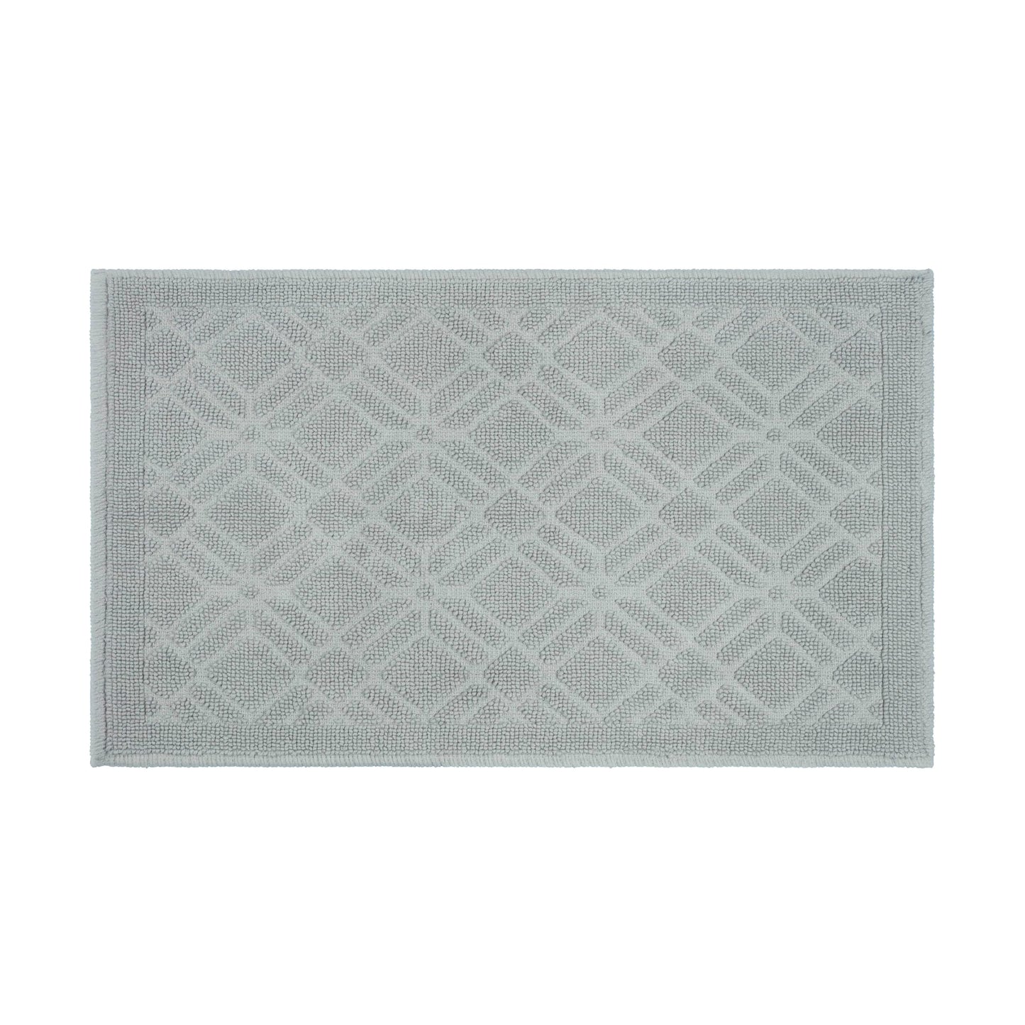 Martex Restore Geometric Bath Rug - Soft, Absorbent 100% Cotton with Plush Comfort and Non-Skid Backing - Sculpted Jacquard Design for a Spa-Inspired Bathroom - 20" x 32" – Grey