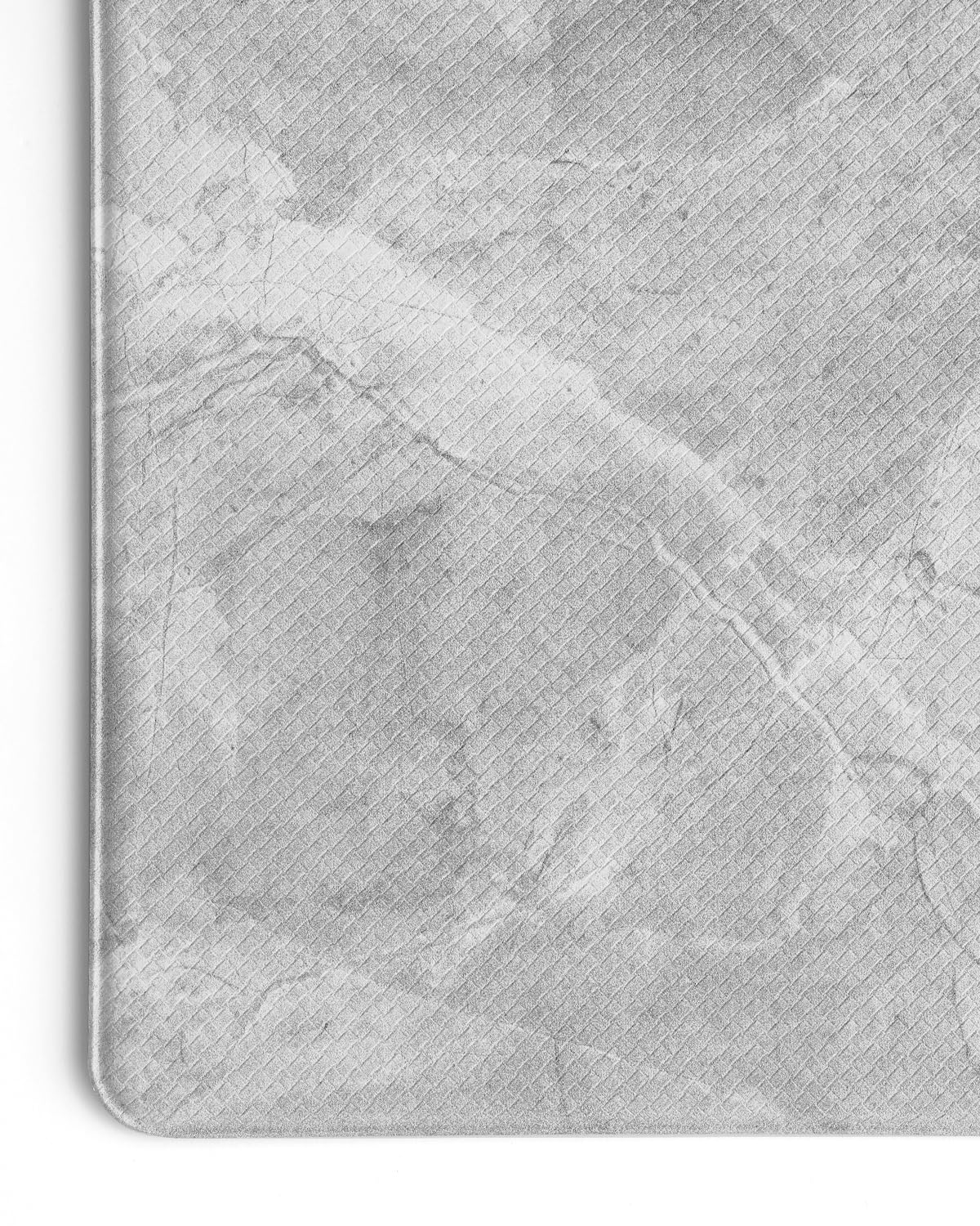 DEXI Kitchen Floor Mats Cushioned Anti Fatigue, 23x86 Large Long Standing Comfort Runner Rug Waterproof, Marble Memory Foam Padded for Front Sink Laundry, Light Grey