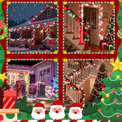 BHCLIGHT 240LED Christmas Voice Control String Lights Red & White
