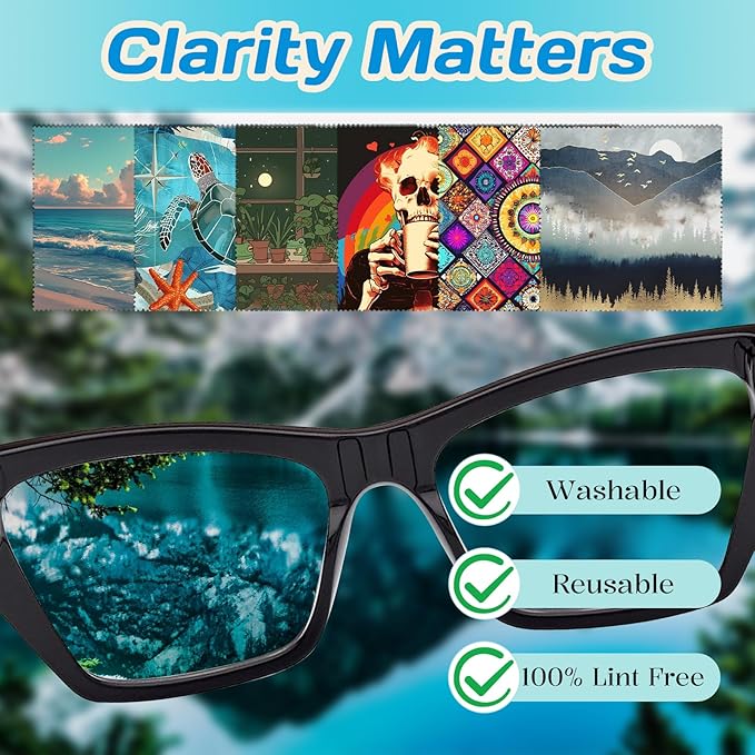 6 PCS Glasses Cleaning Cloth Eyeglass Lens Cleaning Cloth Eyeglasses Wipes