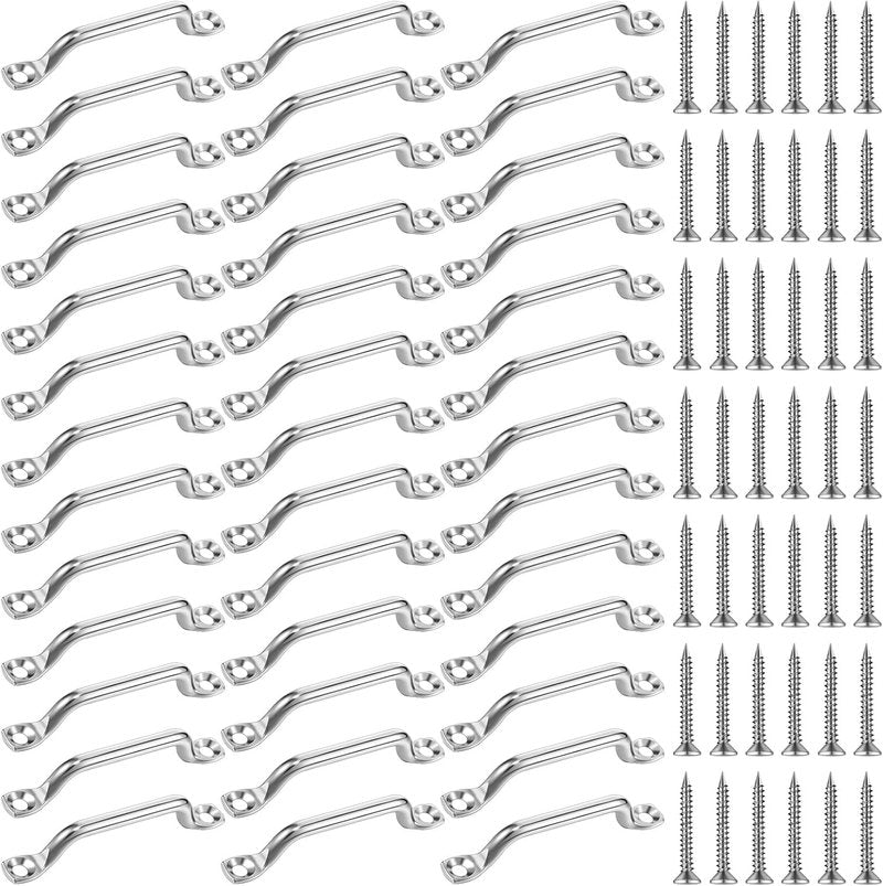 Bimini Top Strap Footman Loop Pad Eye - 316 Stainless Steel | 20/40 Pcs with Screws for Kayak, Boat, Canoe Rigging