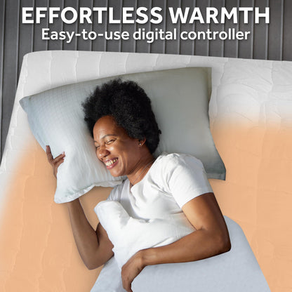 Sunbeam Premium Quilted Electric Heated Mattress Pad Twin 39" x 75" - 12 Heat Settings, 12-Hour Selectable Auto Shut-Off, Fast Heating, Warming Bed, Machine Washable, Extra-Soft Warm Cozy