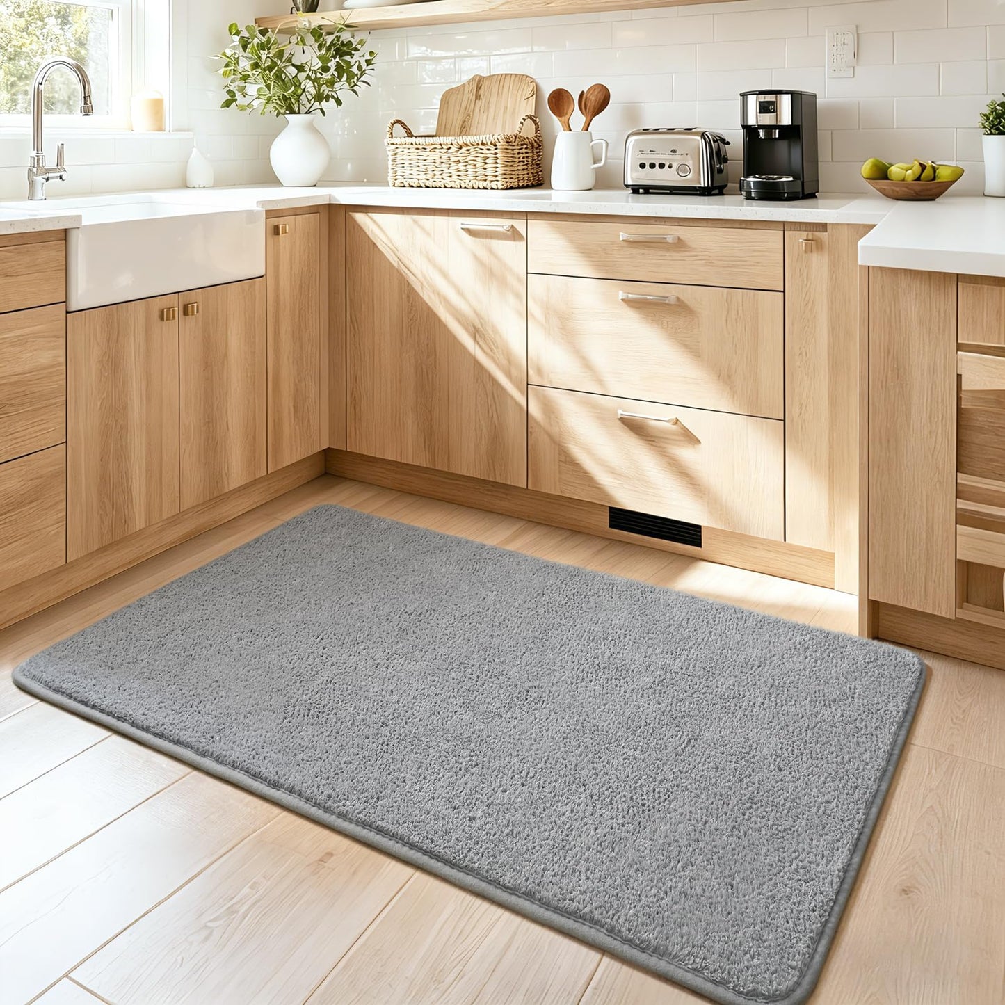 Keeko 2x3 Grey Area Rugs for Bedroom Living Room, Soft Modern Indoor Throw Rugs Low Pile Fluffy Small Rug Door Mat Washable Non Slip Entryway Rug Carpet for Nursery Home Kids Room Decor
