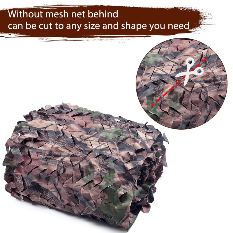 Yeacool Camo Tarp Bulk Roll Camo Net Camo Cover Camouflage for Hunting Blind Military Party Decor Canopy Outdoor Photo Background Window Screen Cover (Camo Bionic Leaves, 32.8ftx4.9ft, 10m*1.5m)