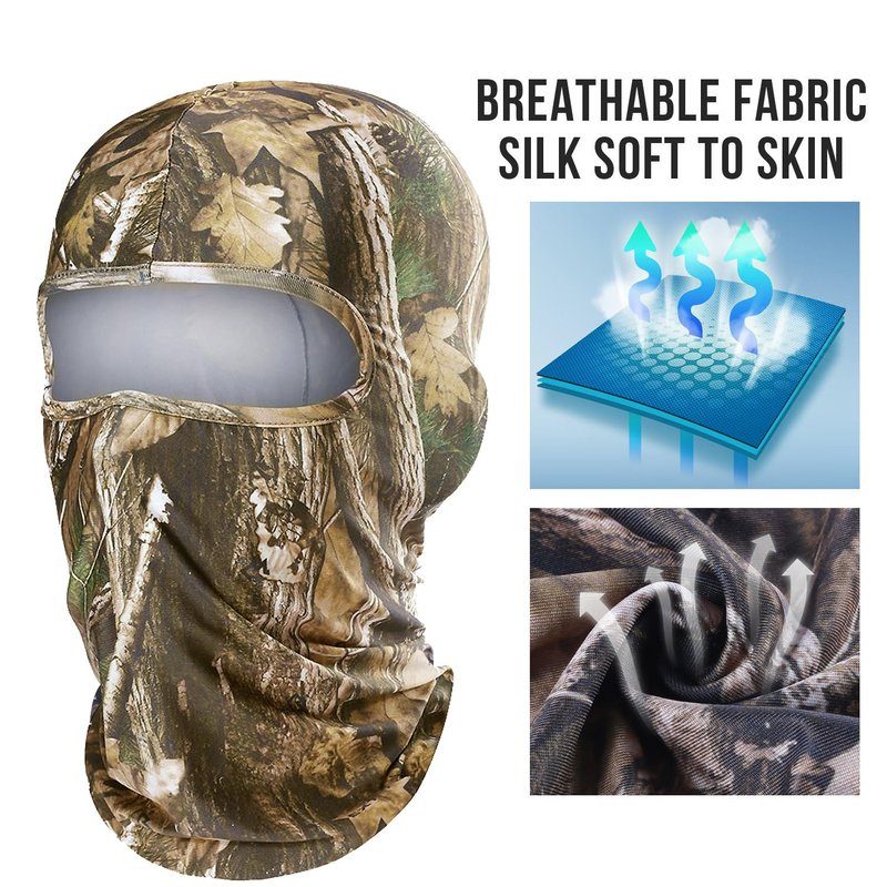 WTACTFUL Camouflage Face Mask, Camo Balaclava Face Mask for Turkey Hunting Hunter 2pcs