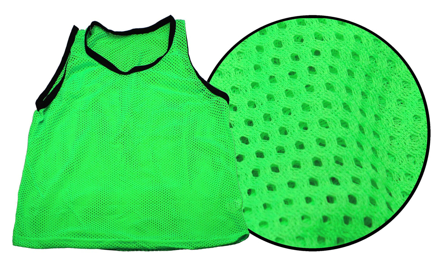 BlueDot Trading Boys 12 Pack Nylon Mesh Scrimmage Vests for Soccer, Football, Basketball, Lacrosse Team Practice Sports Training aids, Green, One Size US