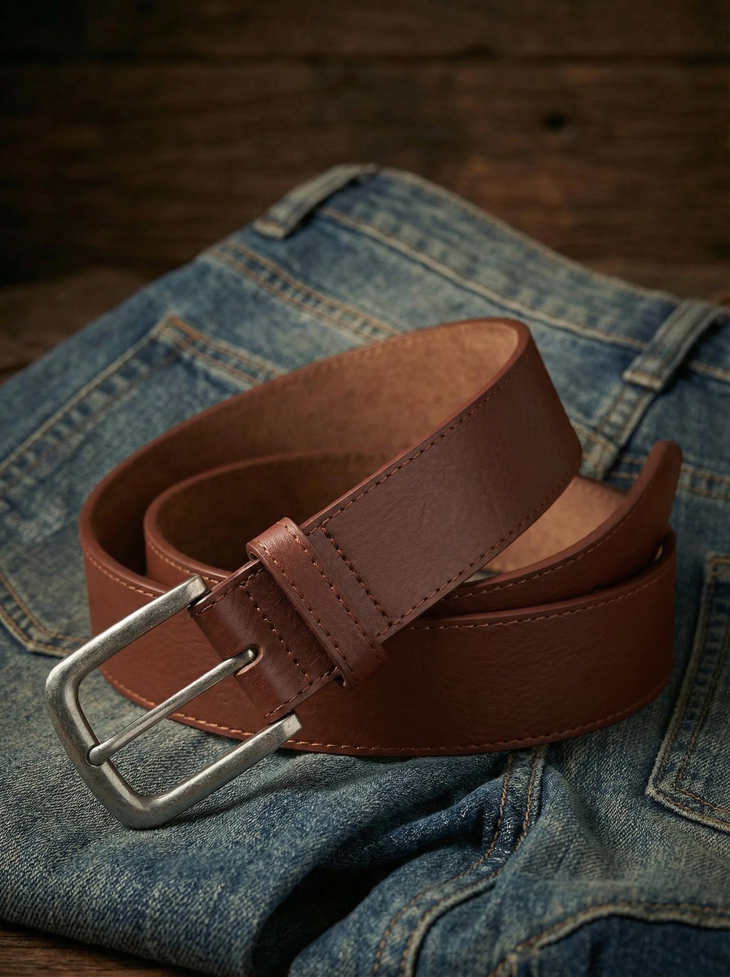 MILORDE Full Grain Leather Belt for Men, Work Belts for Men Heavy Duty, Daily Wear for Jeans Pants (Light Brown 208, 40)