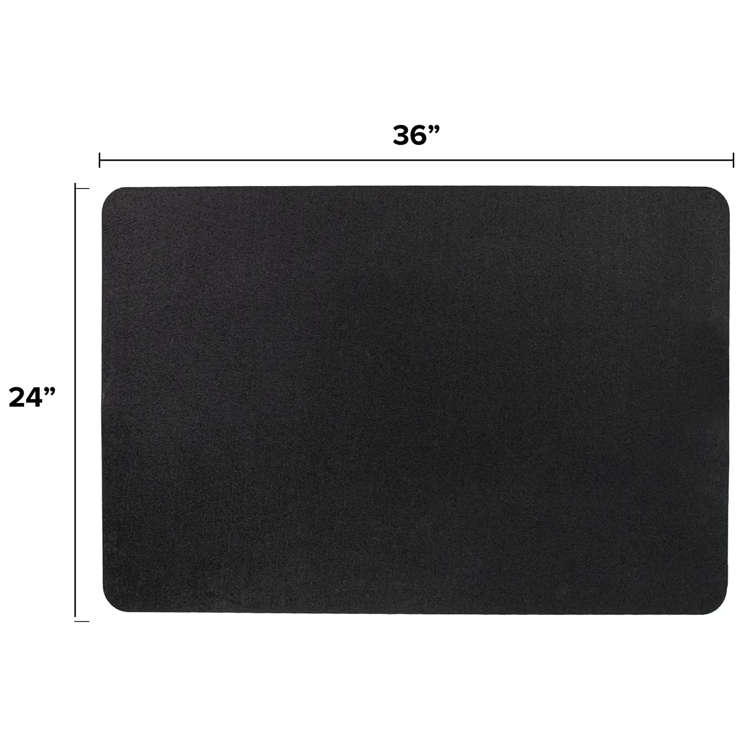 We Sell Mats Multi-Purpose Recycled Rubber Floor Mat for Indoor or Outdoor Use, Utility Mat for Entryway, Tool Bench, Garage, Under-Sink, Patio, and Door Mat; 24”x36”, Black - Made in the USA