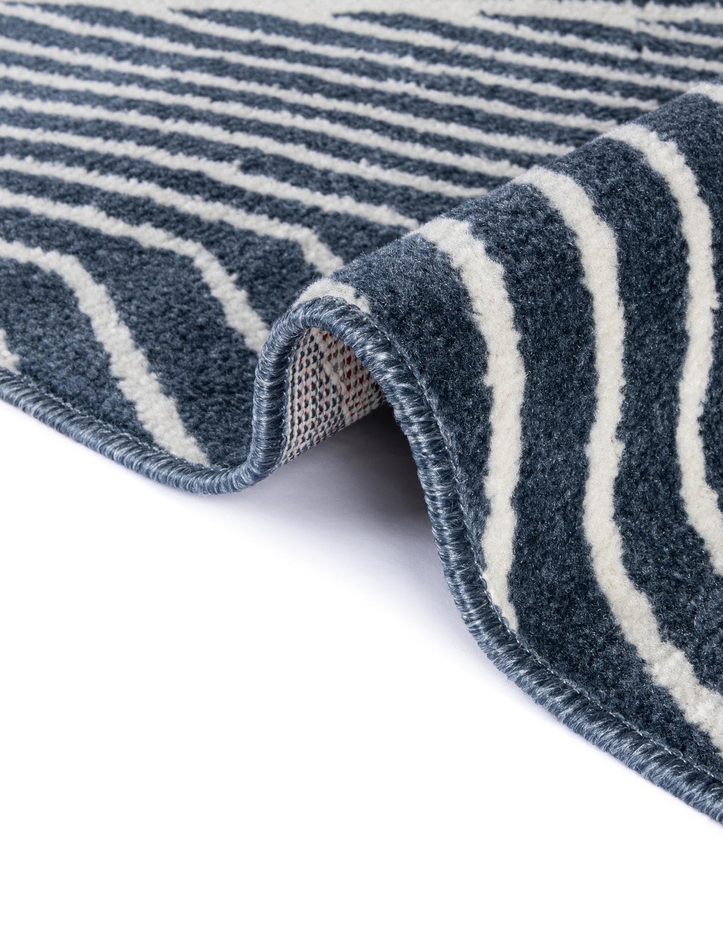 Rugs.com - Oslo Rug – 8 Ft Square Blue Easy-Clean Area Rug – Modern Geometric Pattern, Ideal for Living Rooms, Bedrooms, and Home Offices
