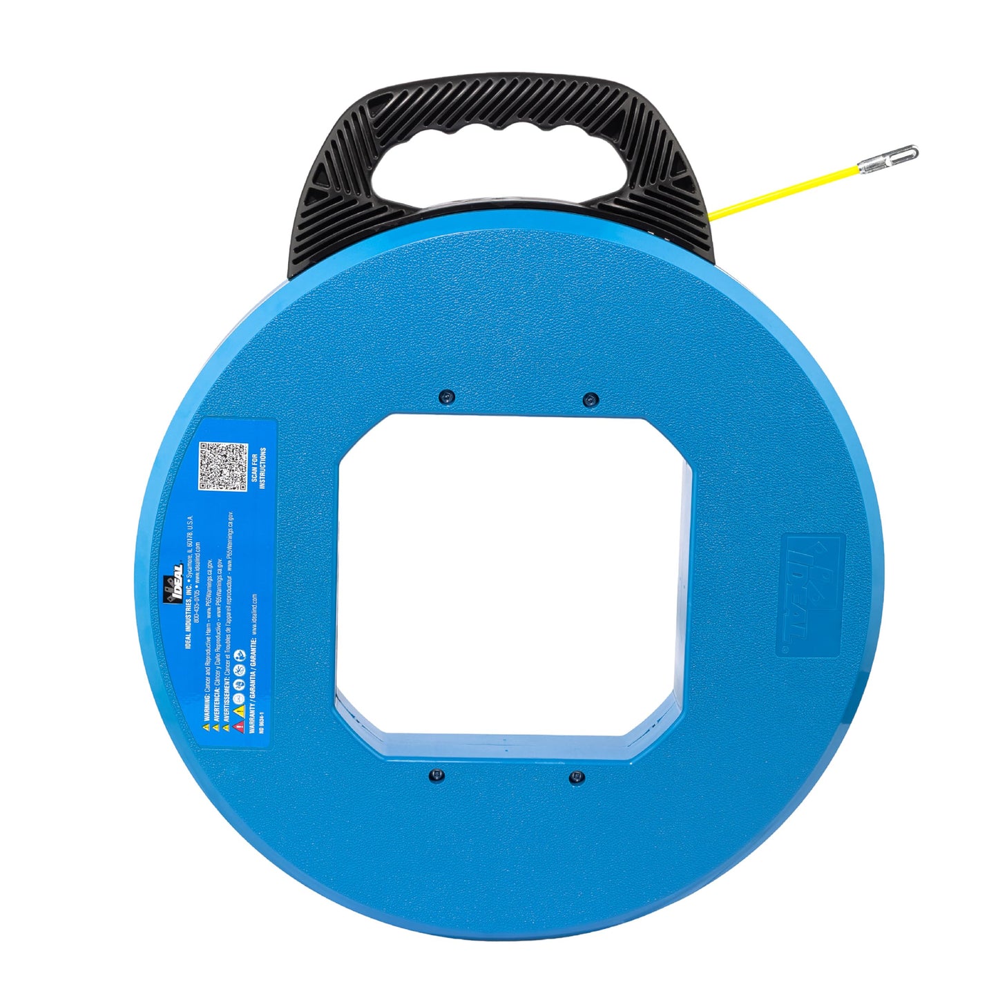 Ideal Electrical 31-065 S-Class Fiberglass Fish Tape 3/16 in. x 200 ft., Non-Conductive Fishing Tape with 12 in. Metal Eyelet, Tuff-Grip Pro Case