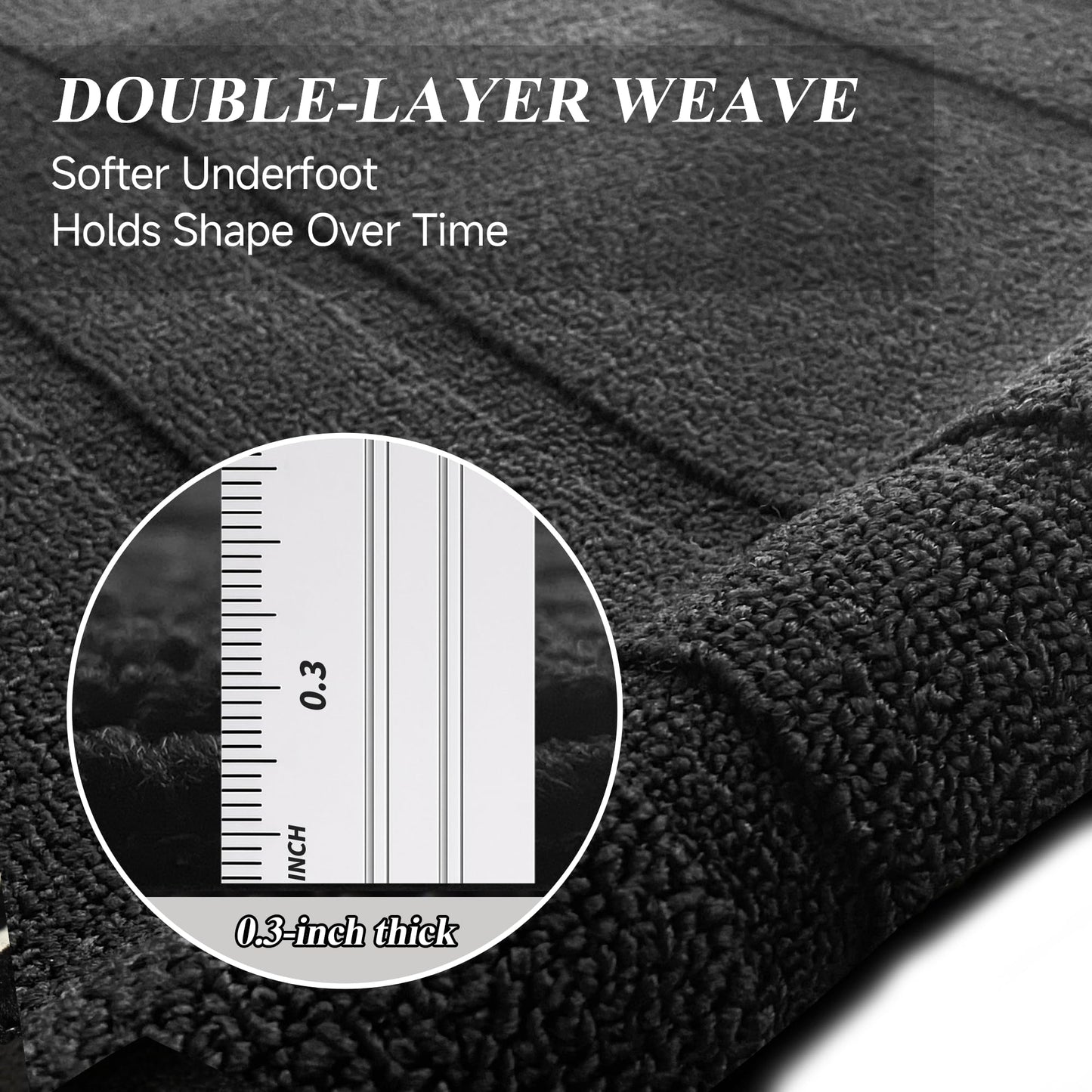 3x5 Washable Runner Rug for Hallway, Non Slip Low-Pile Kitchen Rug, Durable Soft Floor Carpet Runners for Entryway, Bedroom, Bathroom, Laundry Room, Solid Black