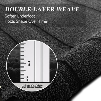 3x5 Washable Runner Rug for Hallway, Non Slip Low-Pile Kitchen Rug, Durable Soft Floor Carpet Runners for Entryway, Bedroom, Bathroom, Laundry Room, Solid Black