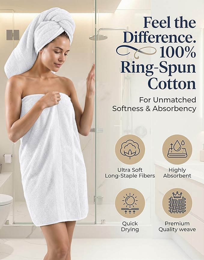 LANE LINEN 100% Cotton Bathroom Towel Set of 24
