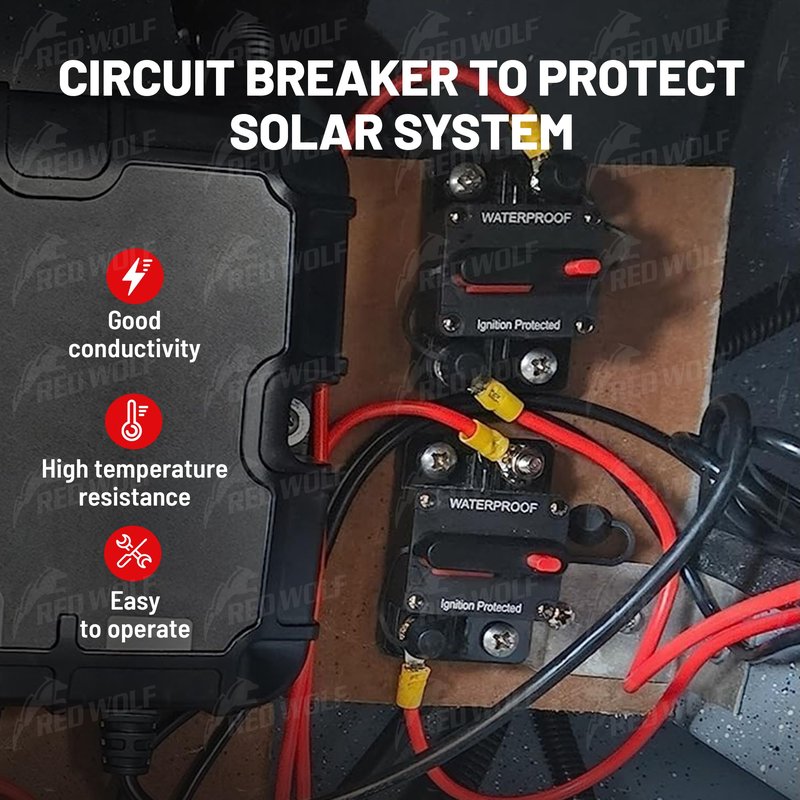 RED WOLF 60Amp Circuit Breaker for Boat Trolling Motor Marine ATV Trailer Vehicles Stereo Audio Electronic Battery Solar System Inline Fuse with Manual Reset Switch Waterproof DC 12V-48V