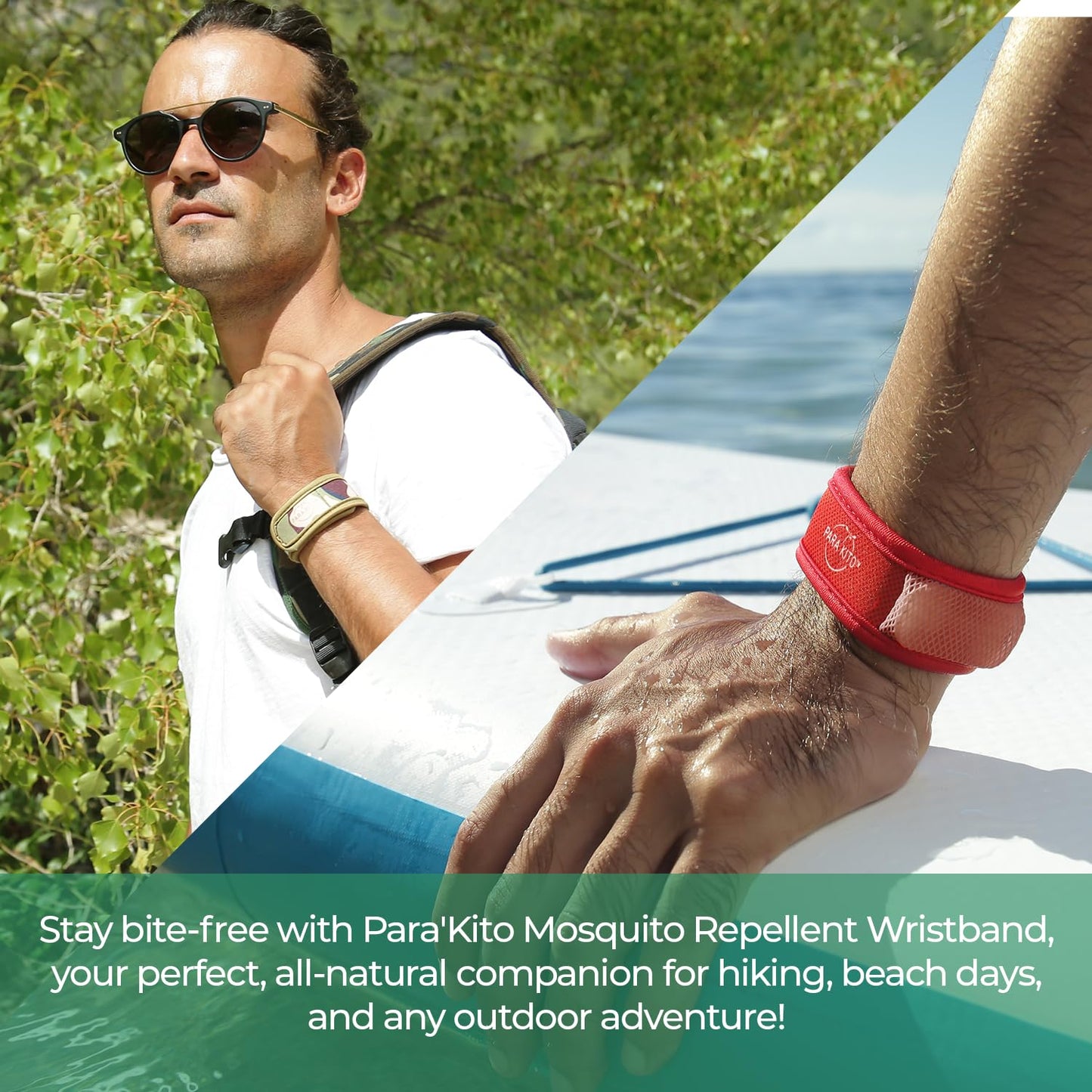 PARA'KITO Mosquito Insect & Bug Protection Wristband - Mosquito Stickers & Bug Spray Alternative - Summer Essentials, Beach Accessories, Hiking & Camping Essentials - Natural Essential Oils (Cube)