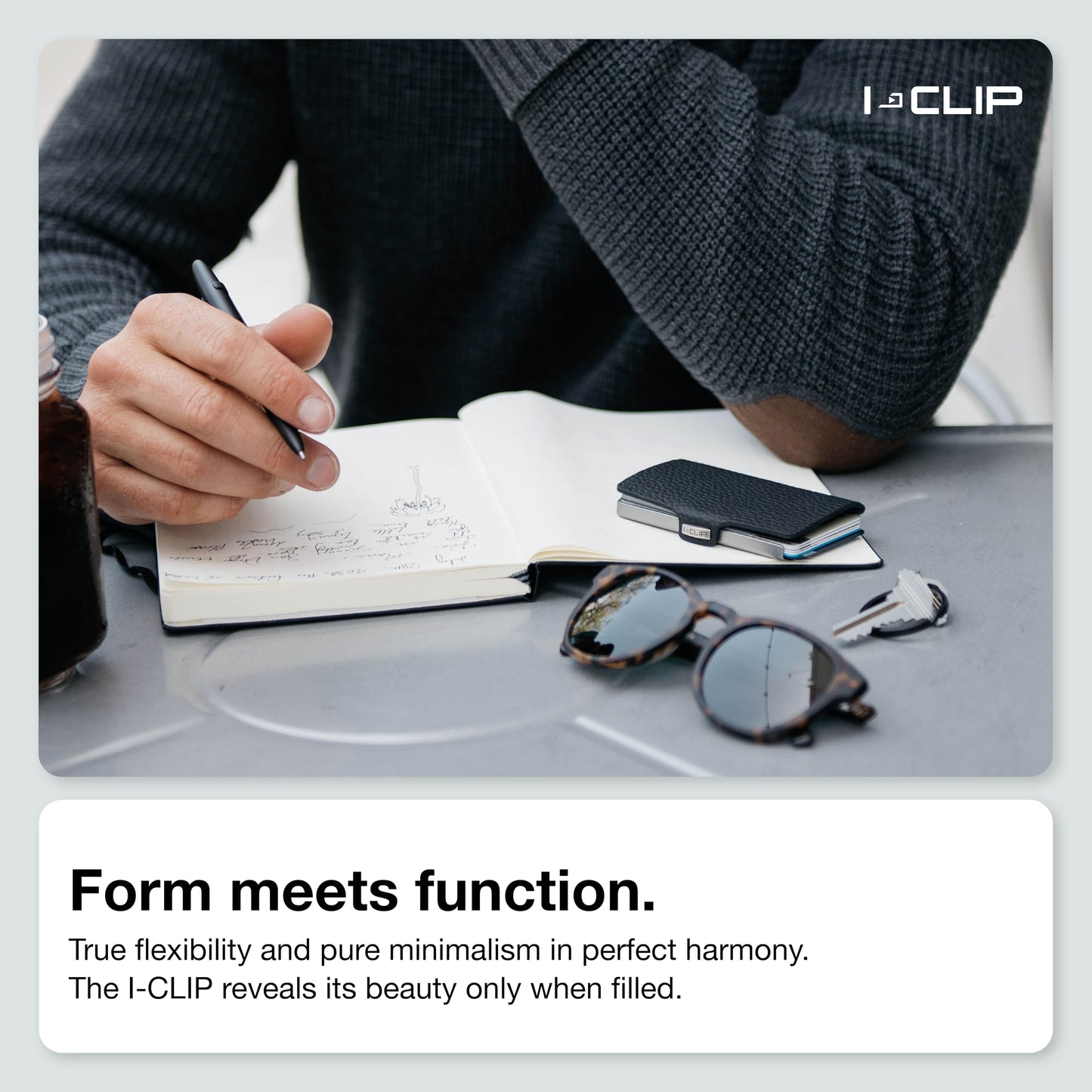 I-CLIP, Premium Men's Leather Wallet, Versatile Changeable Money clip, Secure Card Holder, Compact Men's Wallet Minimalist, Sleek Slim Design, Perfect Money Clip Wallet for Men - Black