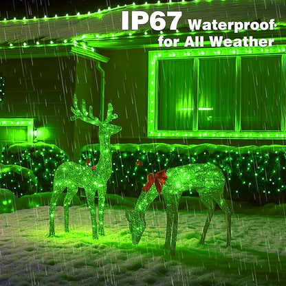 Christmas Lights 500LED 164FT, Waterproof Christmas Tree Lights with 8 Modes, Remote Control 3 Timers & Memory Function Xmas Decorations for House and Holiday (Green)