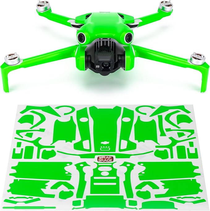 WRAPGRADE Skin Stickers Compatible with DJI Mini 4 Pro | Full Wrap (Neon Green)