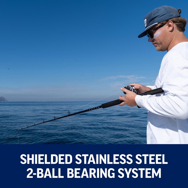 PENN Rival Level Wind Conventional Nearshore/Lake Fishing Reel, HT-100 Star Drag, Max of 15lb | 6.8kg, Forged and Machined Aluminum Spool