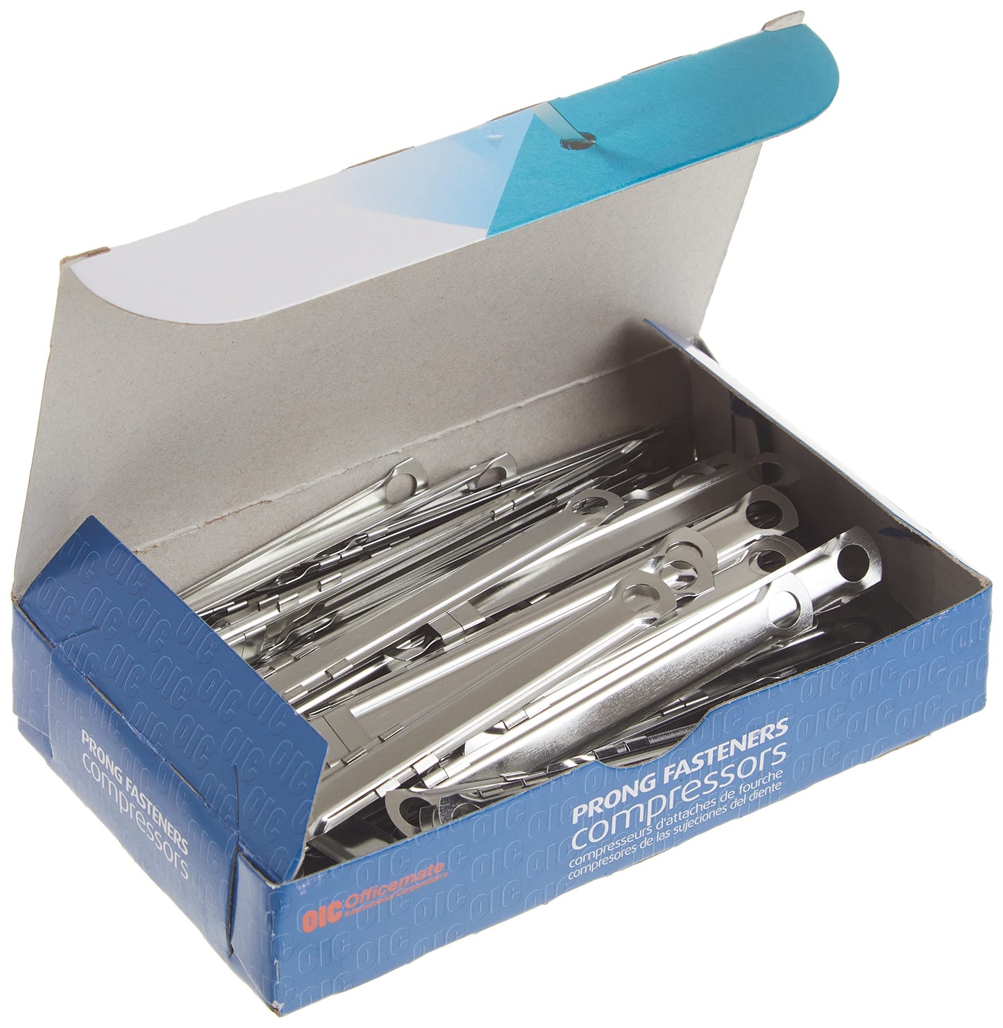 Officemate Prong Paper Fastener, Compressors. 2.75 inch Base, Box of 100 (99855)