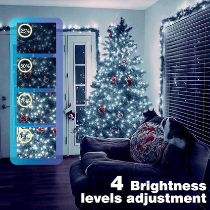 Christmas Lights 1200 LED 394 FT, IP67 Waterproof Christmastree Lights with 8 Modes, Remote Control 3 Timers & Memory Function Xmas Decorations for House and Holiday (Cool White)