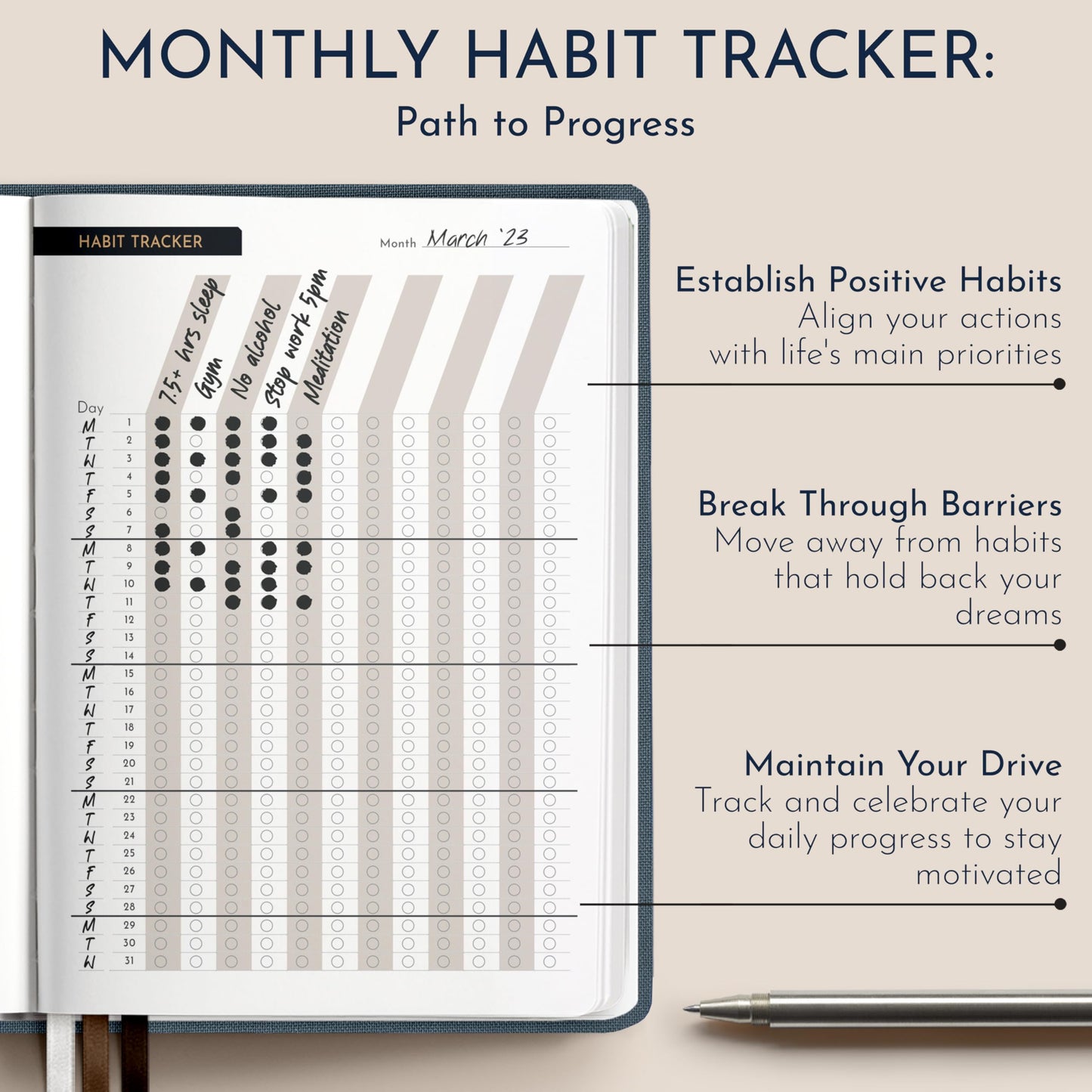 Premium Gratitude Journal for Men – 6 Month Guided Daily Prompts, Habit Tracker – Hardcover, 249 Pages, Lay Flat, 100gsm Paper – Mens Mindfulness Gifts, Mental Health, Self Mastery, Gift Boxed