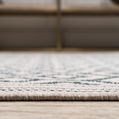 JONATHAN Y Diamond Trellis Indoor Outdoor Area Rug 3X5 Teal/Gray, Marvao for Backyard, Patio, Porch, Easy-Cleaning, High Traffic, Pet-Friendly, Non-Shedding (SMB111A-3)