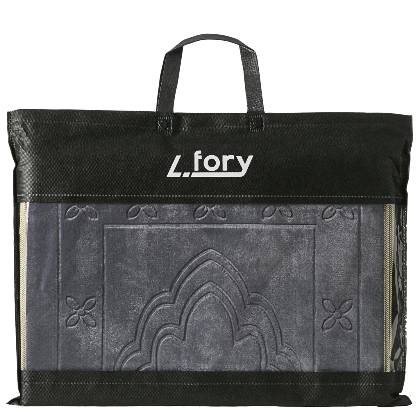 L.FORY Prayer Rug with Back Support/Foldable Meditation Floor Chair & Carrying Pocket (Gray)
