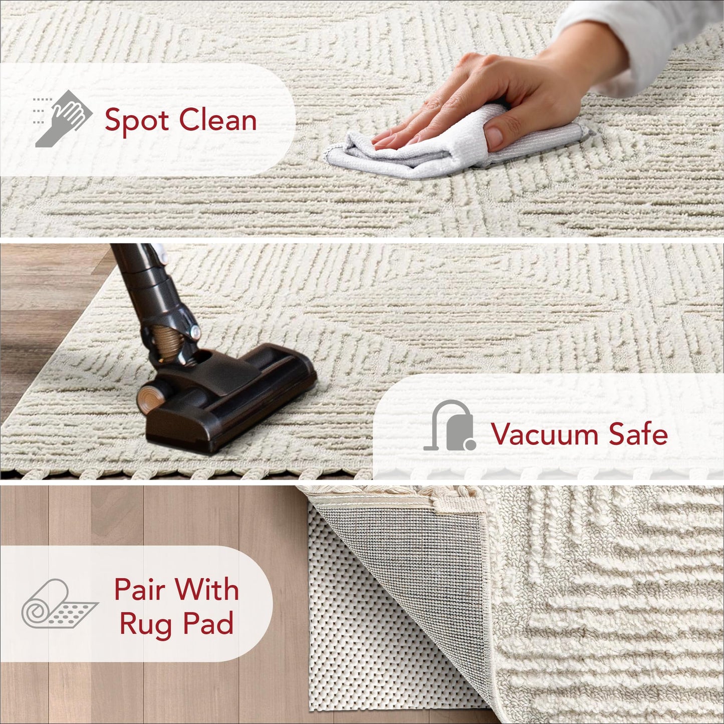 Nuloom Kerry Cream, 12' x 15', Geometric, Soft and Cozy, High Traffic, Stain Resistant, Easy Clean, Durable Area Rug for Bedroom, Living Room, Dining Space, Den, Foyer, Entryway