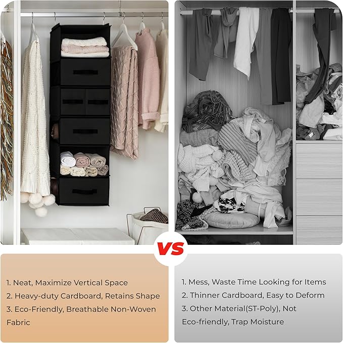 GRANNY SAYS Hanging Closet Organizer 6 Shelves, Closet Organization and Storage