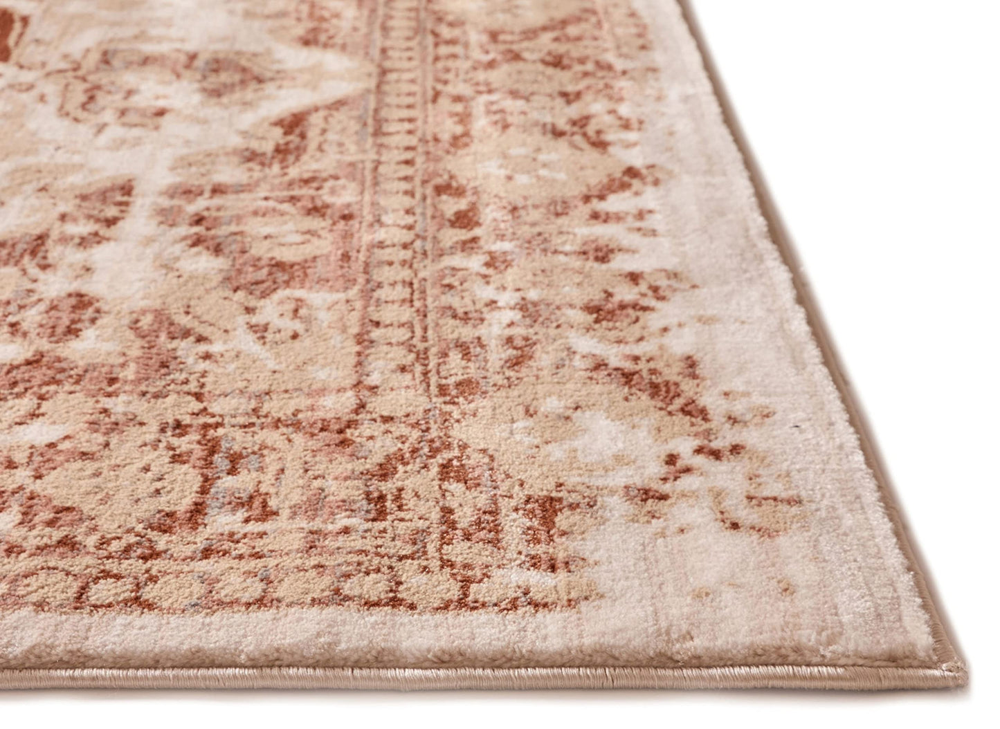 Well Woven Kensington Maxwell Copper Modern Medallion Antique Vintage Distressed Area Rug 3'11" x 5'3"