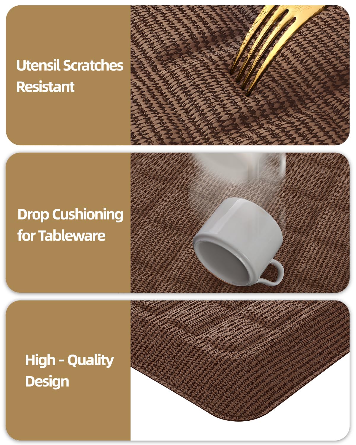 Color&Geometry Extra Thick Anti Fatigue Kitchen Floor Mat, Cushioned Comfort Ergonomic Standing Desk Mat, Waterproof Non Slip, 0.9 Inch High Density Foam for Sink, Office, Garage, 20"x32", Brown