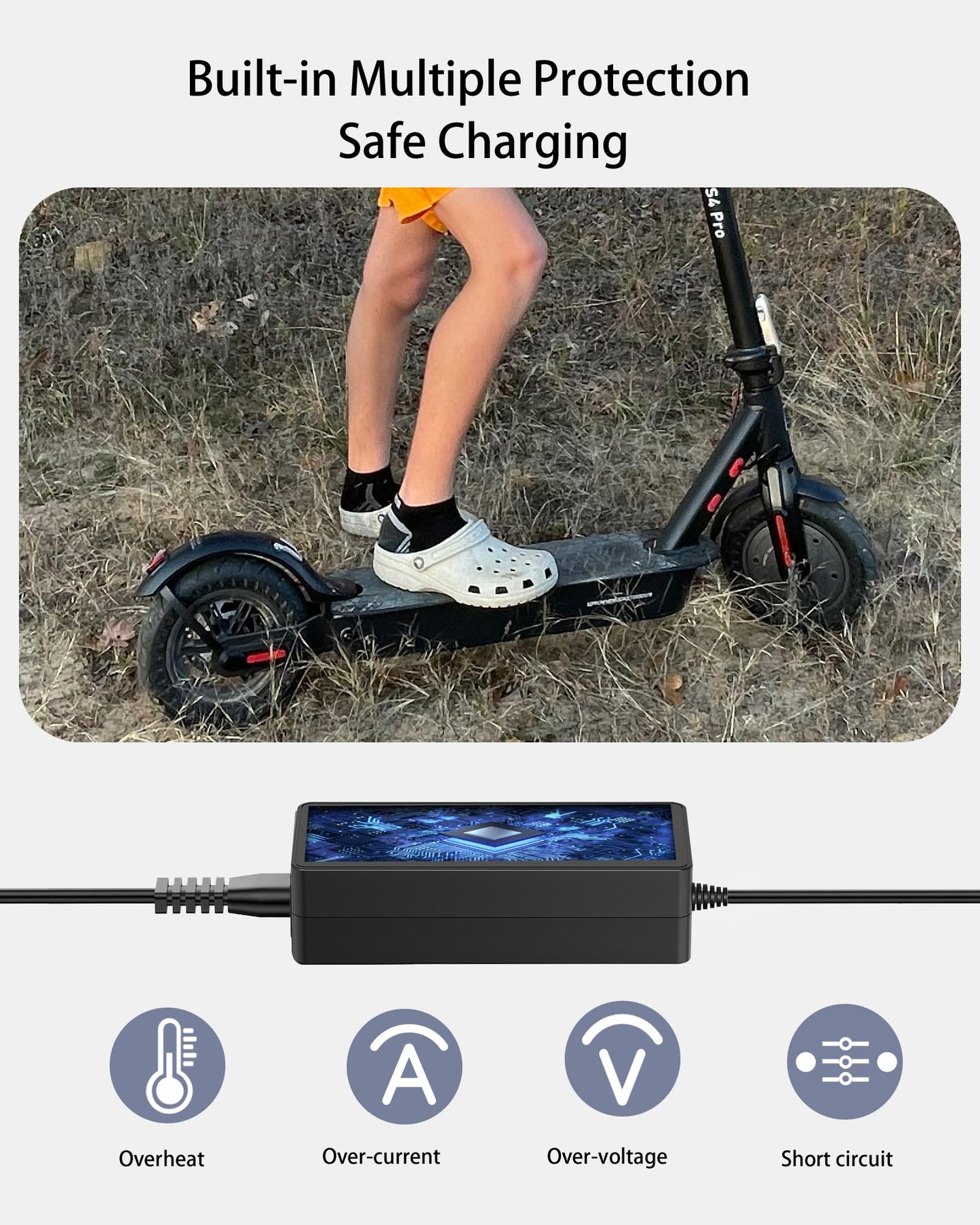 VHBW 42V Charger for VOLPAM Electric Scooter SP06 SP03 SPT7, 9.8ft Cable
