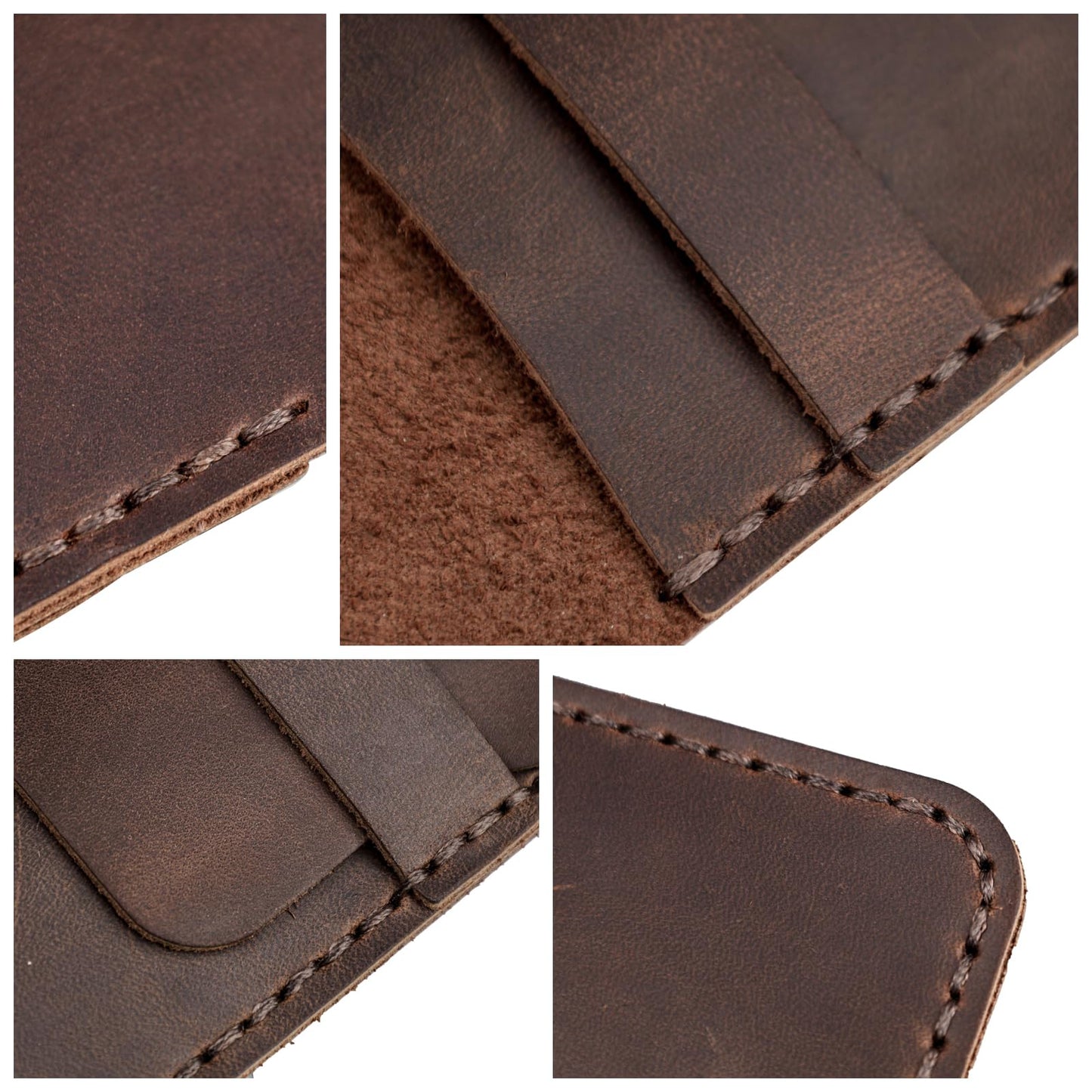 DK86 Genuine Leather Pen Case Holder Fountain Multi Pens Pouch Pen Protective Sleeve Cover - Small Coffee