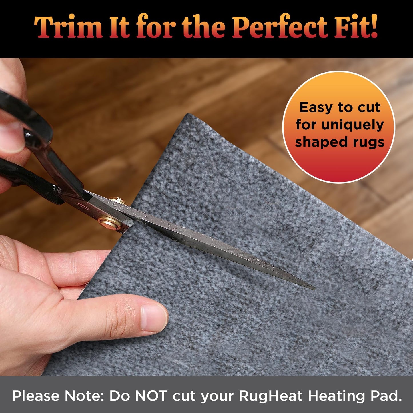 Non-Slip Pad for Rugheat Under Rug Heated Mat, Medium, 3 x 5 feet (fits Under a 3' x 5' Rug) Skid-Proof Pad for Heated Floor Mat Under Desk, Thermal Insulation Improves RugHeat Performance