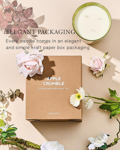 M&SENSE Fudgy Cocoa Brownie Scented Candle 35oz 150H Burn Time Long Lasting, 3-Wick Natural Aromatherapy Fall Winter Candle, Home Fragrance Housewarming Christmas Thanksgiving Festival Gifts
