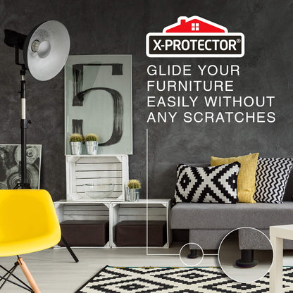 Felt Furniture Sliders Hardwood Floors X-PROTECTOR – 8 PCS 4 3/4 inch Furniture Sliders – Heavy Duty Felt Sliders Hard Surfaces – Move Your Furniture Easily & Safely!