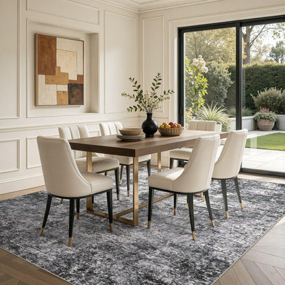 DMOYEST Area Rug Living Room Rugs - 9x12 Large Soft Indoor Neutral Modern Abstract Low Pile Washable Rug Carpet for Bedroom Dining Room Farmhouse Home Office - Grey