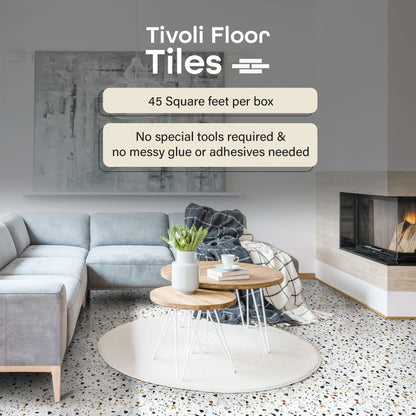Tivoli Self Adhesive Vinyl Floor Tiles, 45 Tiles - 12" x 12", Light Oak Plank-Look - Peel & Stick, DIY Flooring for Kitchen, Dining Room, Bedrooms, Basements & Bathrooms by Achim Home Decor