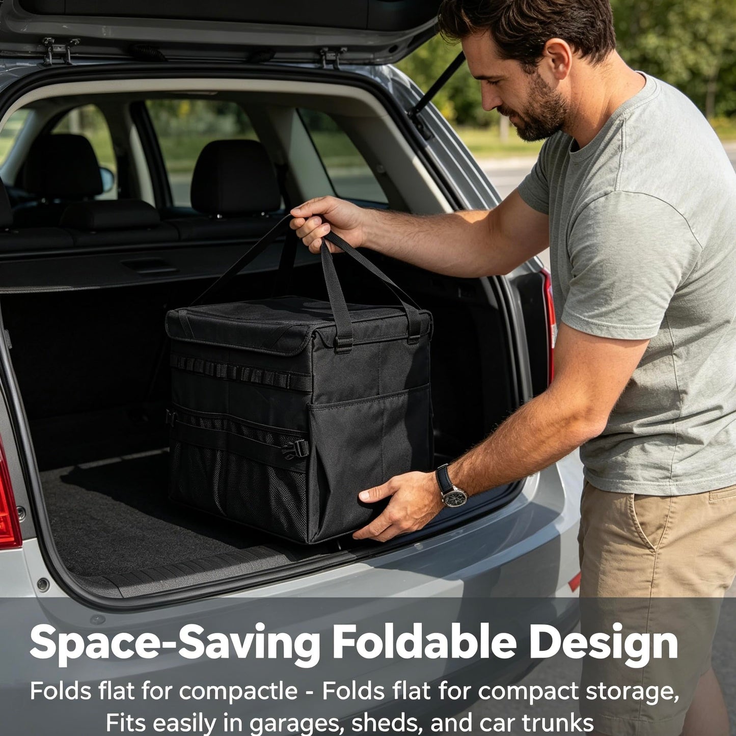 ASMOKE Essential Storage Bag - Custom Fit Grills & BBQ Accessories, Weather-Resistant, Multi-Compartment Design with Carrying Handles, Foldable for Compact Storage