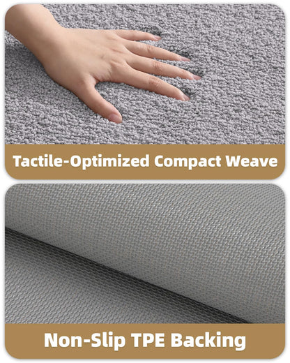 Color&Geometry Ultra Soft Bathroom Rug Non Slip with Rubber Backing, Absorbent Washable Bath Mat, Quick Dry, Premium Microfiber Plush Mat for Bathtub and Shower Floor,Light Grey,16"x24"