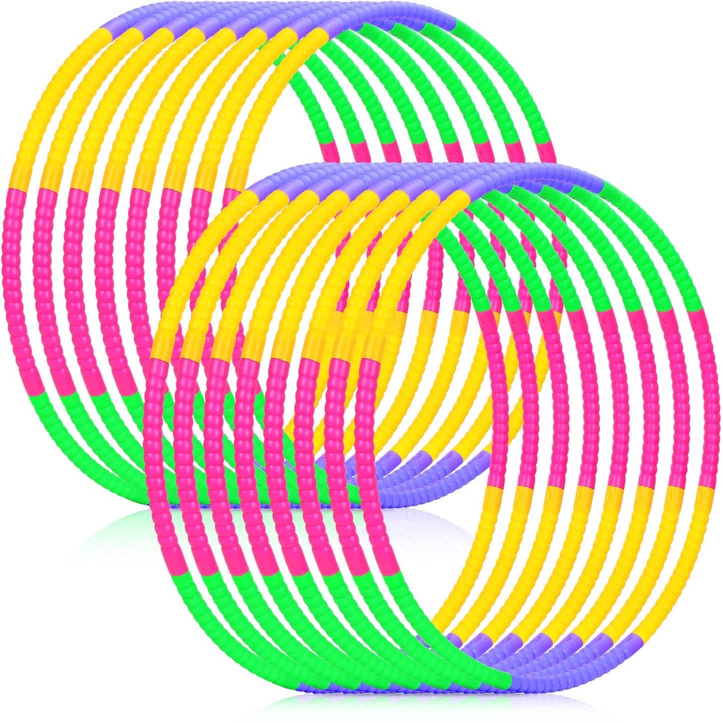 Vinsot 4 Pieces Toy Hoop Detachable Plastic Hoops Exercise Equipment Toy Adjustable Rings for Sports Playing Party Game Dance Pet Training